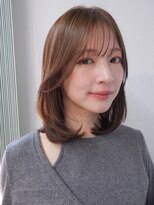 ガーデン 銀座(GARDEN)&nbsp;ミディアムレイヤーカット/似合わせカット/顔まわり/ベージュ