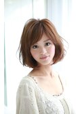 癒し系美人ボブ ワイドバング ストカール ボブ 原宿 縮毛矯正