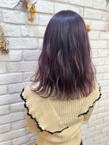 シュガー ヘアアンドネイル 仙台(SUGAR)&nbsp;ピンクブラウンラベンダーカラーくびれミディ切りっぱなしボブ