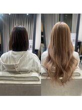 ビーヘアサロン(Beee hair salon) ダブルカラーとシールエクステで劇的大変身！