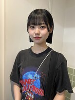 切りっぱなしボブ外ハネボブタッセルボブ地毛風カラーグレージュ