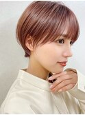 オリーブベージュ×レイヤーカットショート×横浜