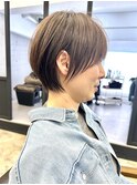 くびれショートボブ40代50代グレイカラー白髪染め白髪ぼかし