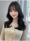 [votanふうか]黒髪/前髪カット/顔周りカット/天神韓国ヘア