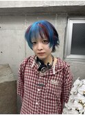シアンブルー×レッドのランダム綾波ショート
