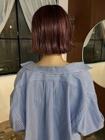 チャプター 問屋町(chapter)&nbsp;ケアブリーチダブルカラーレッドパツっと切りっぱなしボブ