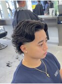 ラウルカール　フェード　海外風　メンズパーマ　かきあげ
