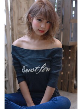 ラファンジュ ヘアー(Rohange hair) 【Rohange】ホワイトベージュ×リラクシーミディ