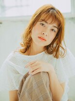 ナチュラルエフ(natural f)&nbsp;30代40代ハニーベージュカラーシースルーバングなみなみウェーブ