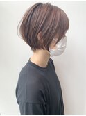 大人かわいい耳かけ丸みショートボブ銀座20代30代40代髪型