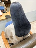 "久保田"ブルーシルバーブリーチカラー寒色系カラーくすみカラー