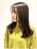 【FOLK】透明感ダークブラウン☆似合わせレイヤーロング♪