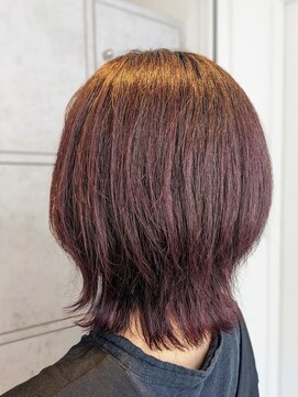 ヘアリゾート粋 新宿三丁目本店 ウルフレイヤー_ピンクカラー◎30代40代/大人可愛い/渡部