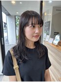 layer cut レイヤーカット 透け感カラー オリーブグレージュ