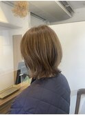 ニュアンスカラーフレンチカジュアルグレージュカラー斜めバング