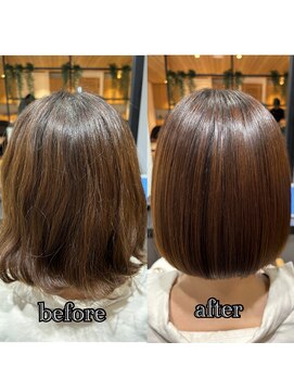 ノアランス 池袋(noah rance) 丸みボブ×縮毛矯正×髪質改善