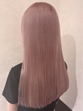 アース コアフュールボーテ 上田店(EARTH coiffure beaute) ペールピンク_ピンクベージュ_ダブルカラー_ケアブリーチ