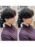 Lond.海気　大人丸みショート　パーマ　ハンサムショート