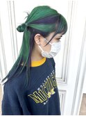 グリーン×パープル【山口市美容室】【山口市ハイトーン】