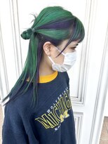 シャルティア(SHALLTIA)&nbsp;グリーン×パープル【山口市美容室】【山口市ハイトーン】