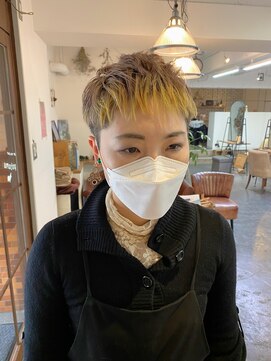 ポタム 東中野(potamu) ベリーショートにブリーチ