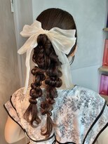 【ダブルポニーテール】/結婚式/二次会/同窓会/銀座/ヘアセット