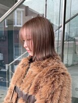 ヲタク(wotaku.)&nbsp;ミルクティーグレージュくすみベージュ透明感カラー外はねボブ