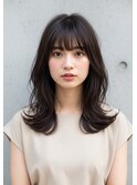 レイヤースタイル　前髪　フェザーバング