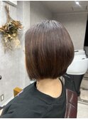 髪質改善ストレート×前下がりショートボブでまとまり抜群！