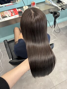 ノー バイ イオエ 西梅田(no. by ioe) ブリーチなしカラー/髪質改善/ミルクティーベージュ/小顔へア