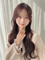 カシュカシュ 表参道(cache cache)&nbsp;クラシックショコラとラベンダーカラー/ロング/シースルーバング