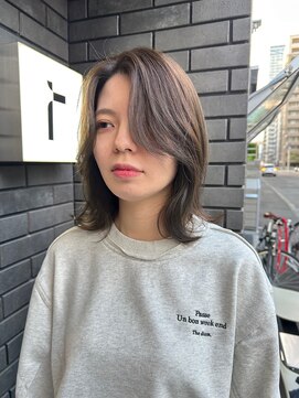 ブリーチ無しダブルカラーレイヤーカット札幌大通バスセンター