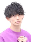 ラウンドマッシュソフトツイストパーマ束感ショート
