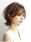 大人ショートレイヤー白髪ぼかし脱白髪染め40代50代60代原宿