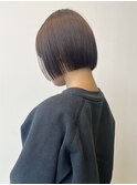 ★艶感ヘーゼルブラウン×前髪なし大人ボブ