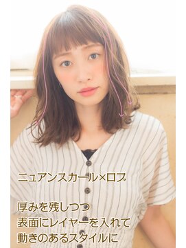 アドラーブル 万代店 (adorable) 表面レイヤーでエアリー×ニュアンスカール×ロブ