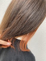 カプア 仙台駅前店(Kapua)&nbsp;似合わせカットインナーカラー　オレンジ　ケアブリーチ