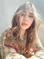 アルバム 銀座(ALBUM GINZA) 透けロング_ハイライトカラーセミウェットウェーブ_97707