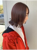 ピンクブラウンで大人可愛い外ハネボブ 20代、30代