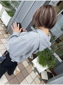 コントラストハイライト ショートボブ
