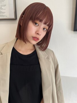 ハニーシブヤ(HONEY shibuya) 前下がりワンレンボブ×チェリージュブラウン