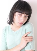 似合わせ姫カットワイドバングソフトカール外ハネセミディ0601