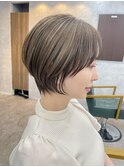ショート/アッシュグレー/大人ショート／マッシュショート