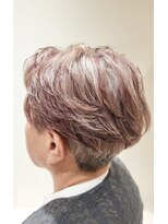 松本平太郎美容室 国立店 シニアツーブロックショート×イノアカラー×スライシングカラー