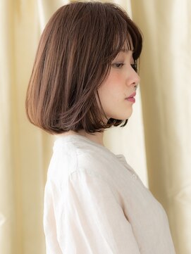 カバーヘア ブリス 志木南口駅前店(COVER HAIR bliss) ミルクティーカラー小顔Aラインワンカールボブ315X志木30代40代