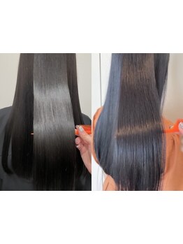 ダメージレスにこだわった縮毛矯正☆髪質や状態に合わせた丁寧な施術で、自然なストレートヘアが叶う♪