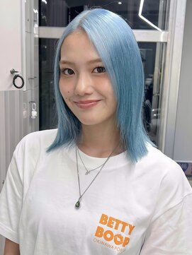 ソル バロール 表参道(SOL .valor) 水色×韓国ボブ×レイヤーカット