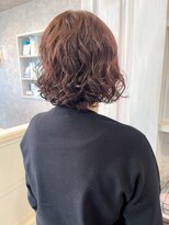 キャアリー(Caary)&nbsp;福山美容室Caary髪質改善ボブパーマ艶髪ショコラブラウン30代