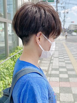トップヘアー 本店(TOP HAIR) 刈り上げツーブロックマッシュ _ アッシュブラック