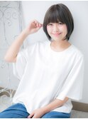 関内/髪質改善/ミントアッシュの切りっぱなしミニボブg